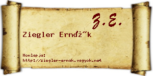 Ziegler Ernák névjegykártya